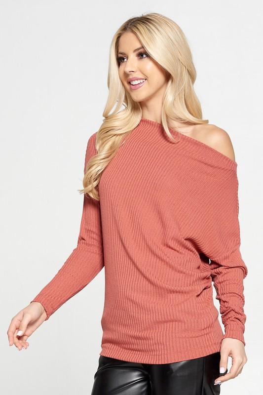 Sienna Rib Knit Off the Shoulder Top