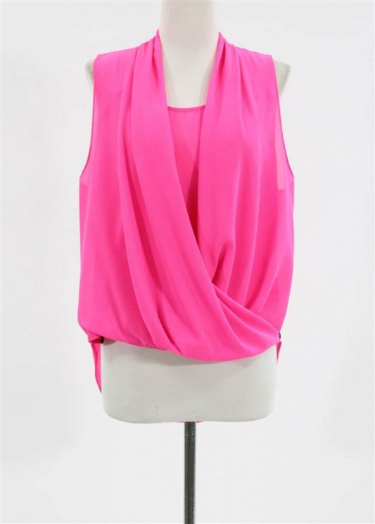 Women's Surplice Sleeveless Blouse In Water Color