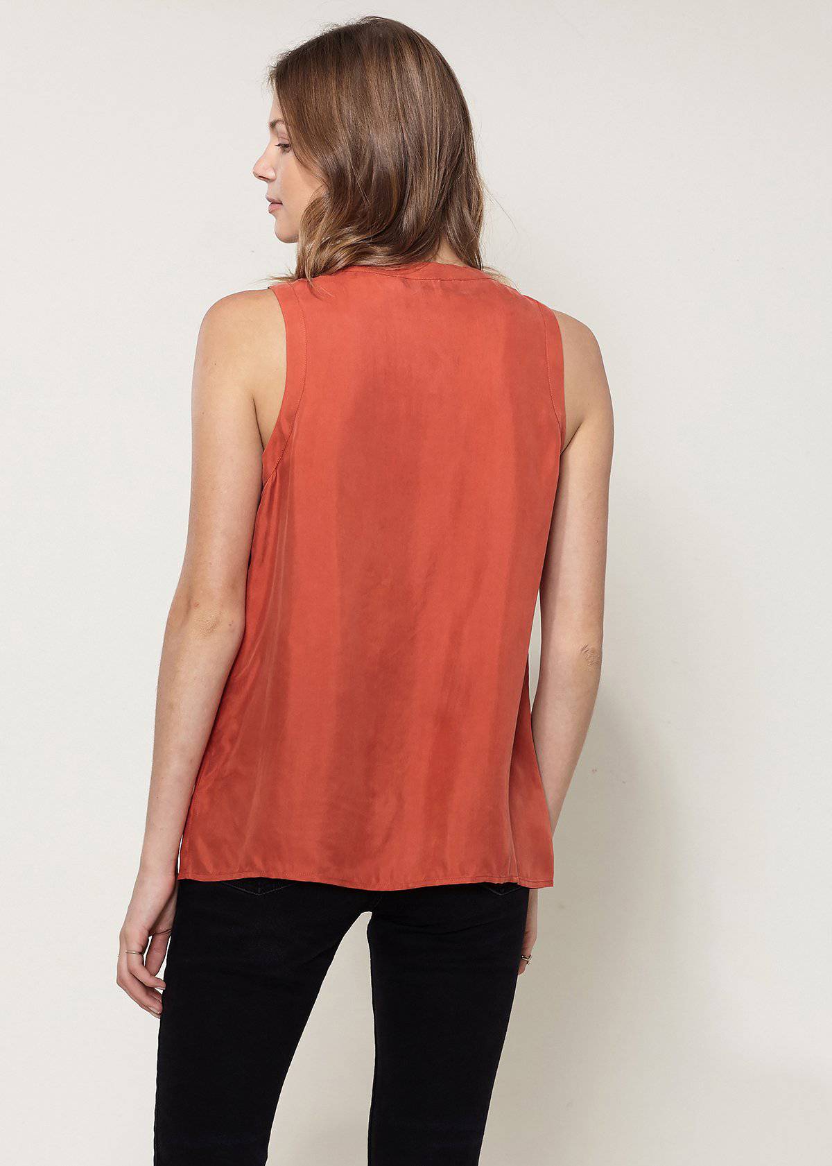 Women's Sleeveless Zip Up Front Top