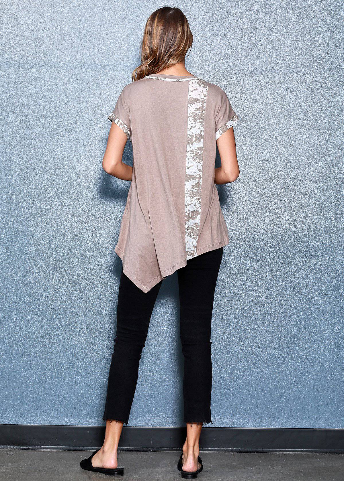 Women's Asymmetrical Tee In Light Brown