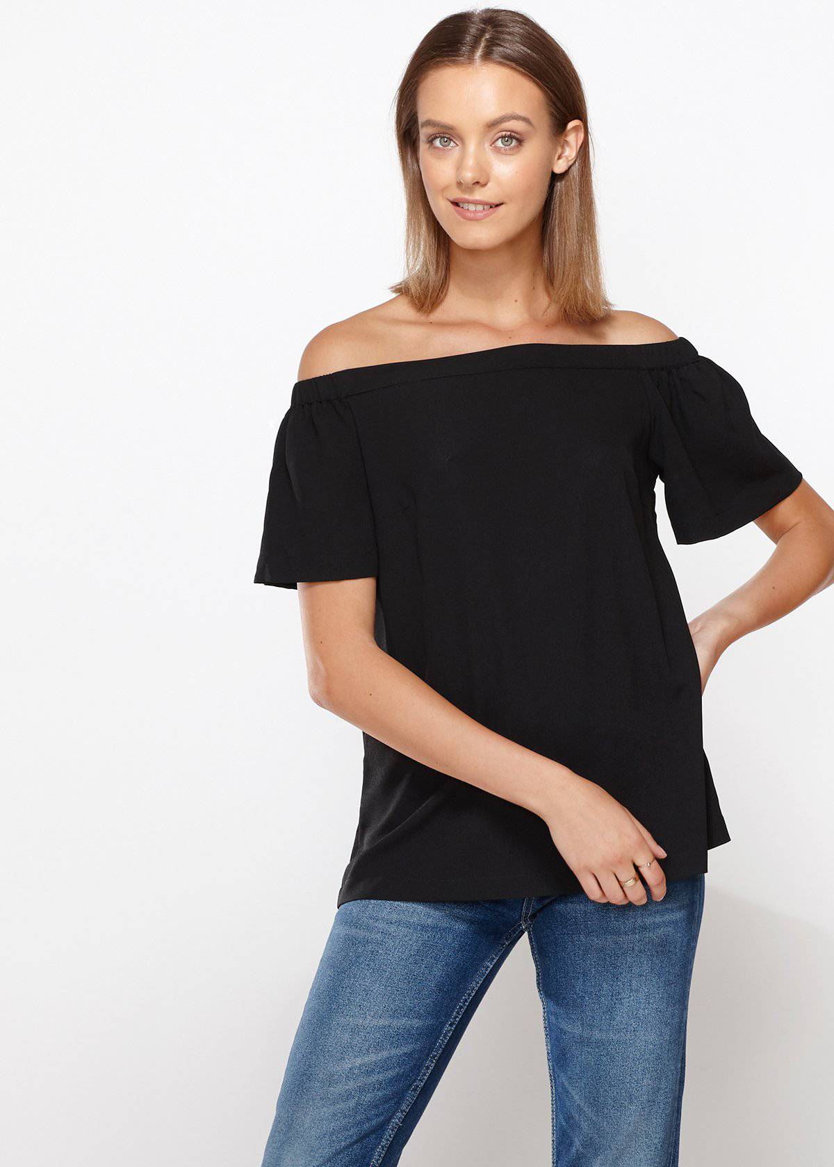 Women's Off Shoulder Top In Black