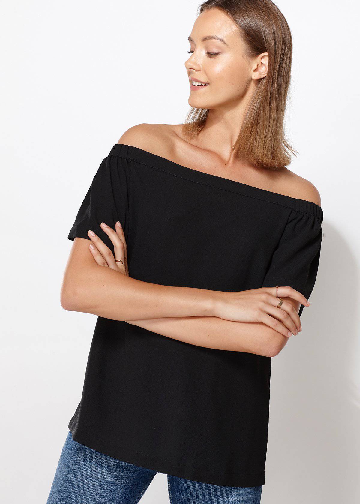 Women's Off Shoulder Top In Black