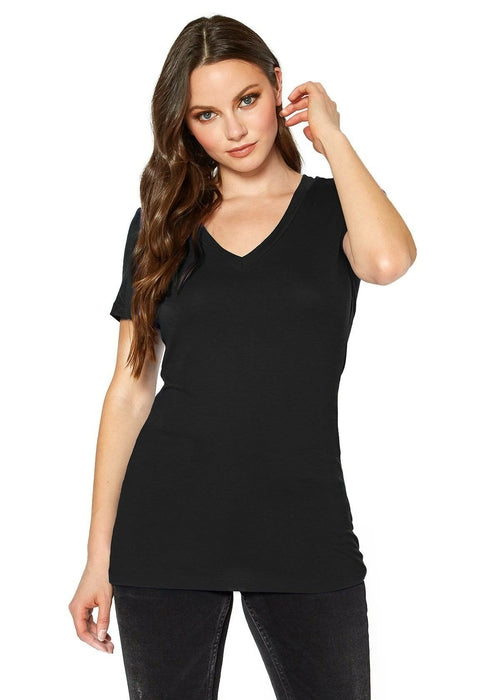 V-neck Short Sleeve Basic Tee