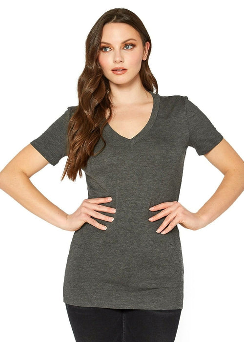 V-neck Short Sleeve Basic Tee