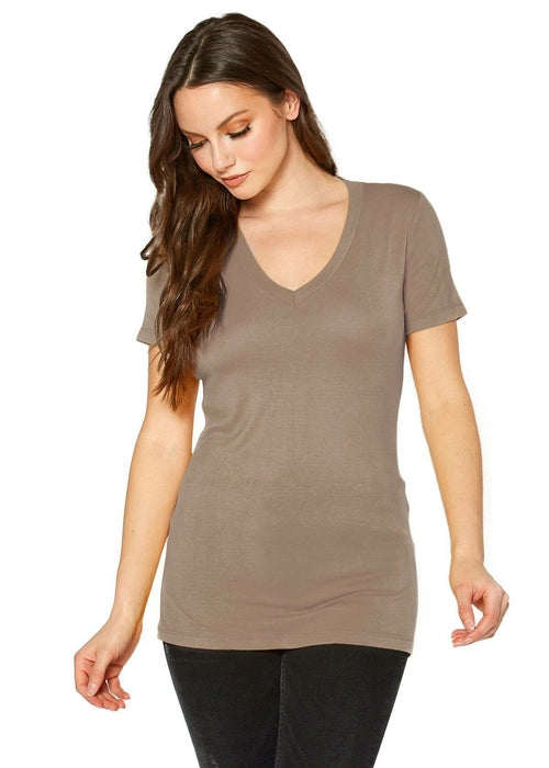 V-neck Short Sleeve Basic Tee