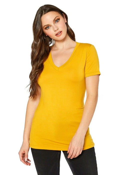 V-neck Short Sleeve Basic Tee