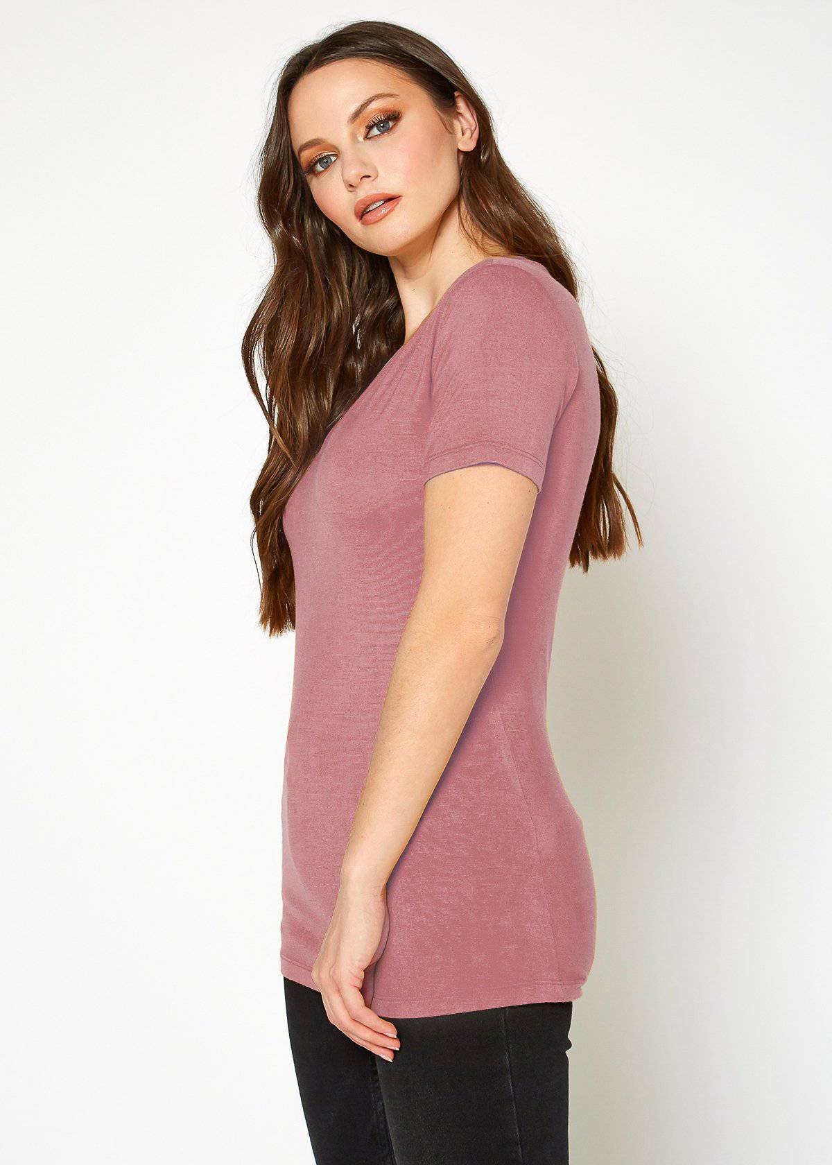 V-neck Short Sleeve Basic Tee