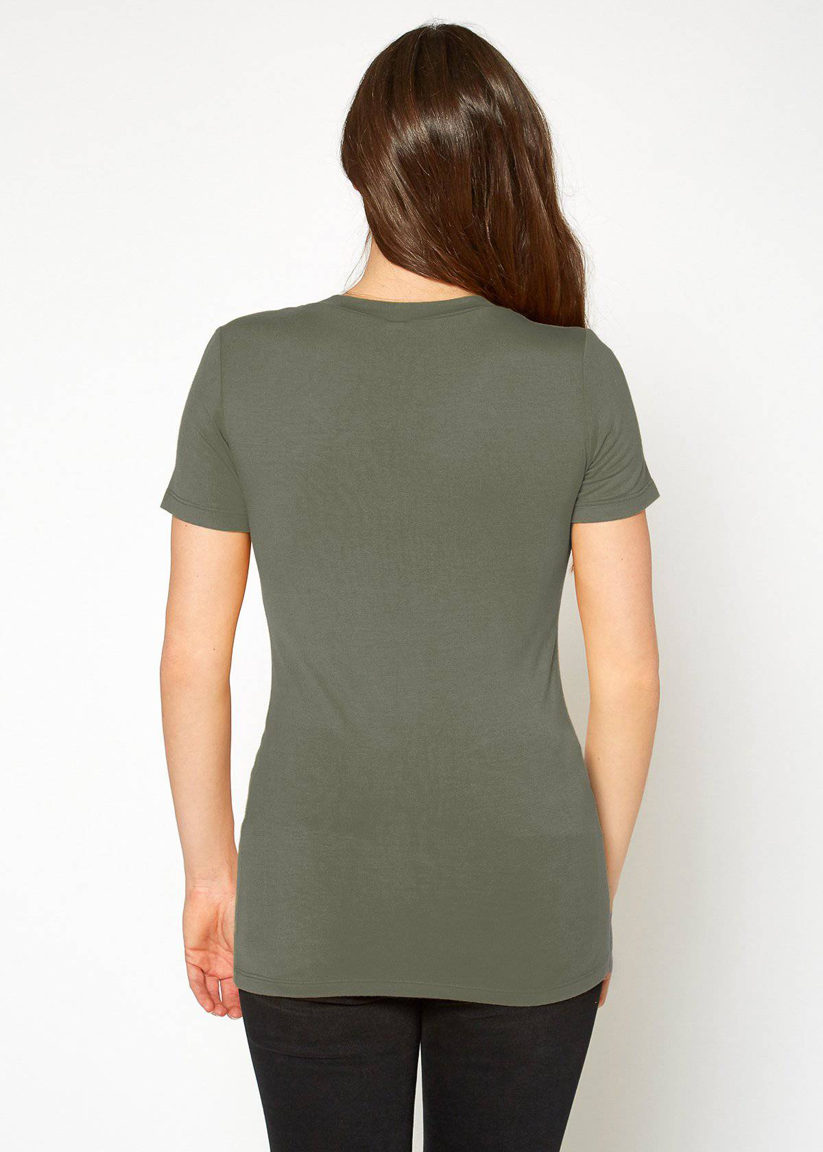 V-neck Short Sleeve Basic Tee