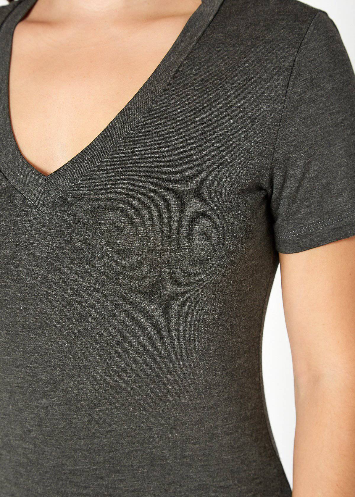 V-neck Short Sleeve Basic Tee