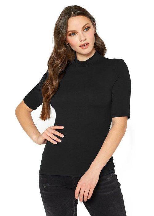 Women's Half Sleeve Turtle Neck Fitted Top