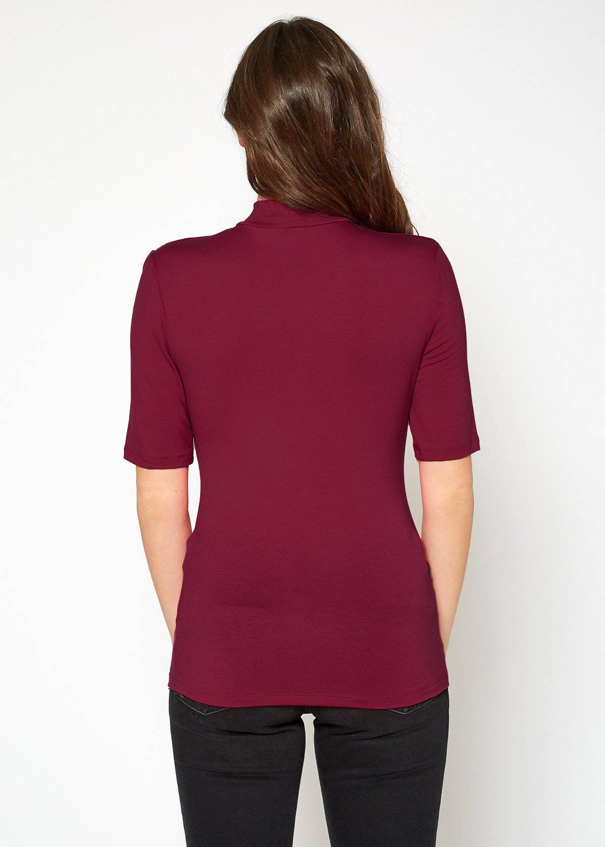 Women's Half Sleeve Turtle Neck Fitted Top