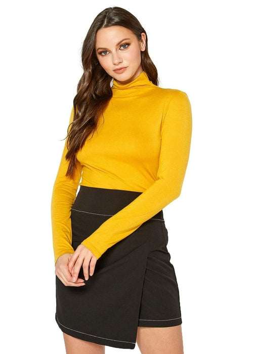 Women's Long Sleeve Turtle Neck Fitted Top