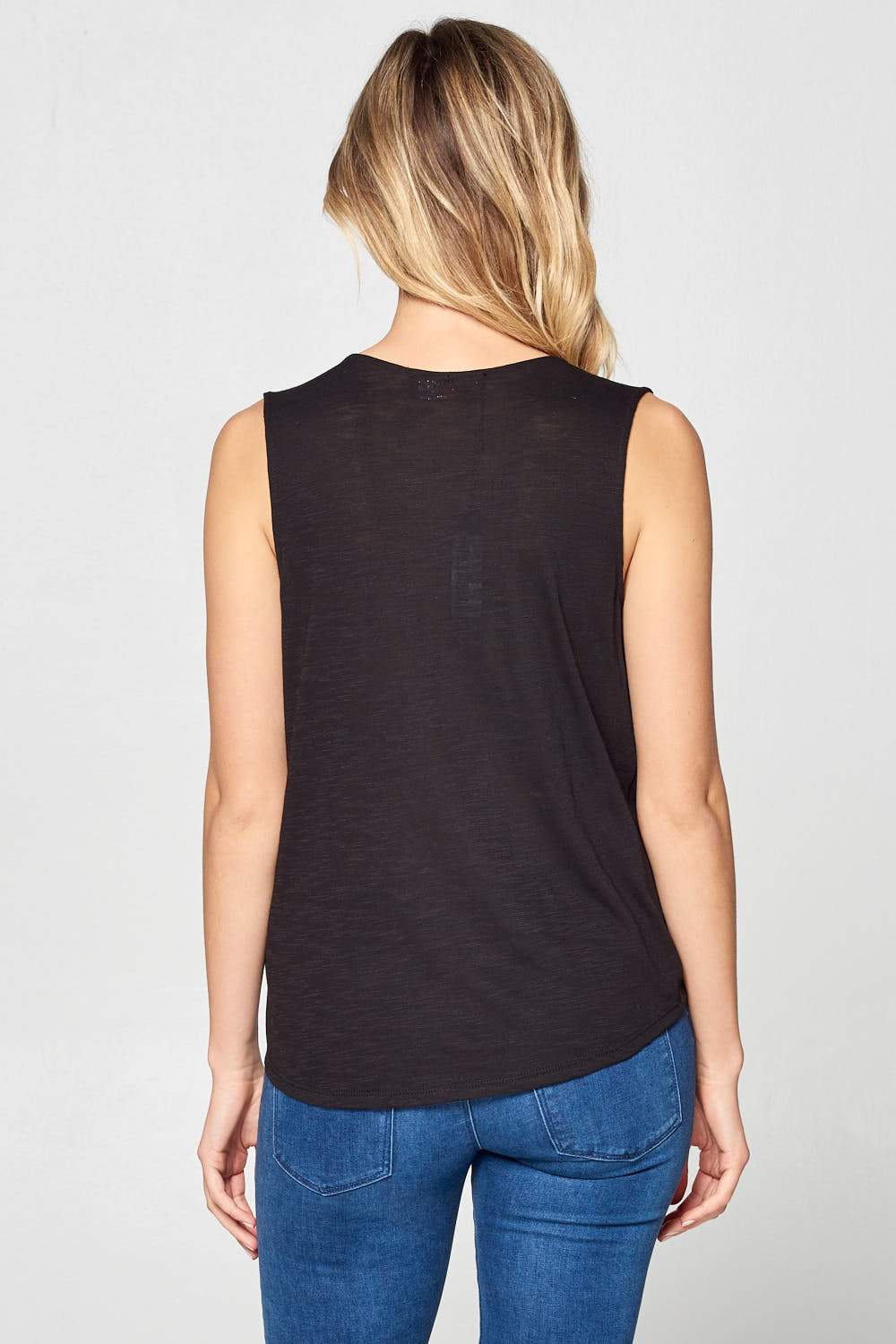 Solid Surplice Sleeveless Top