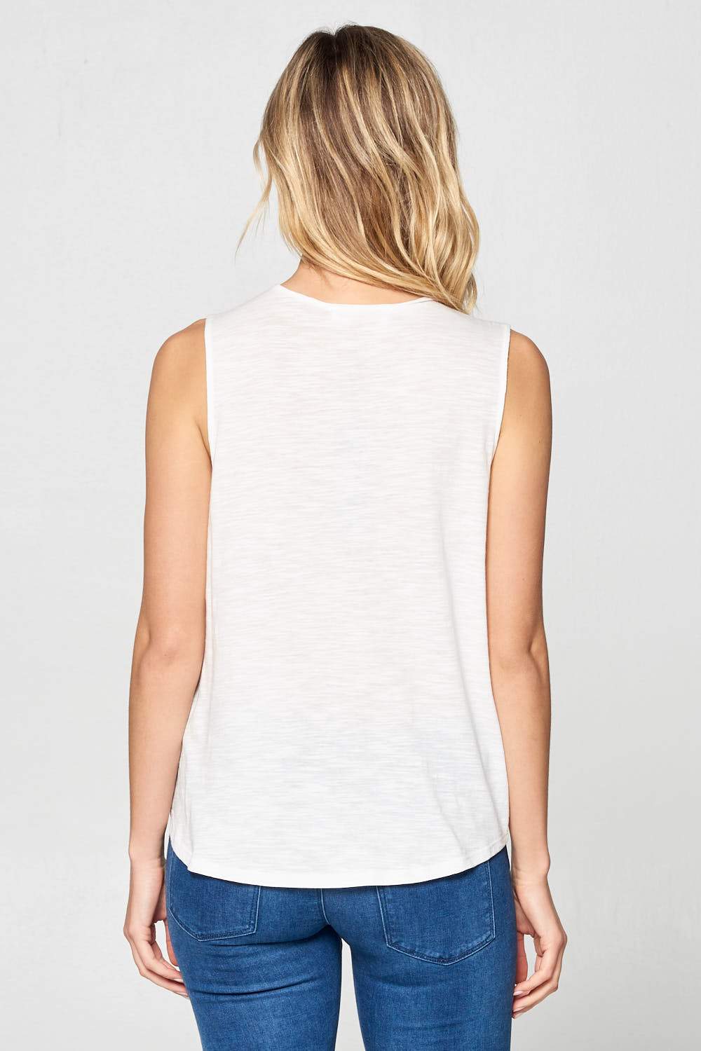 Solid Surplice Sleeveless Top