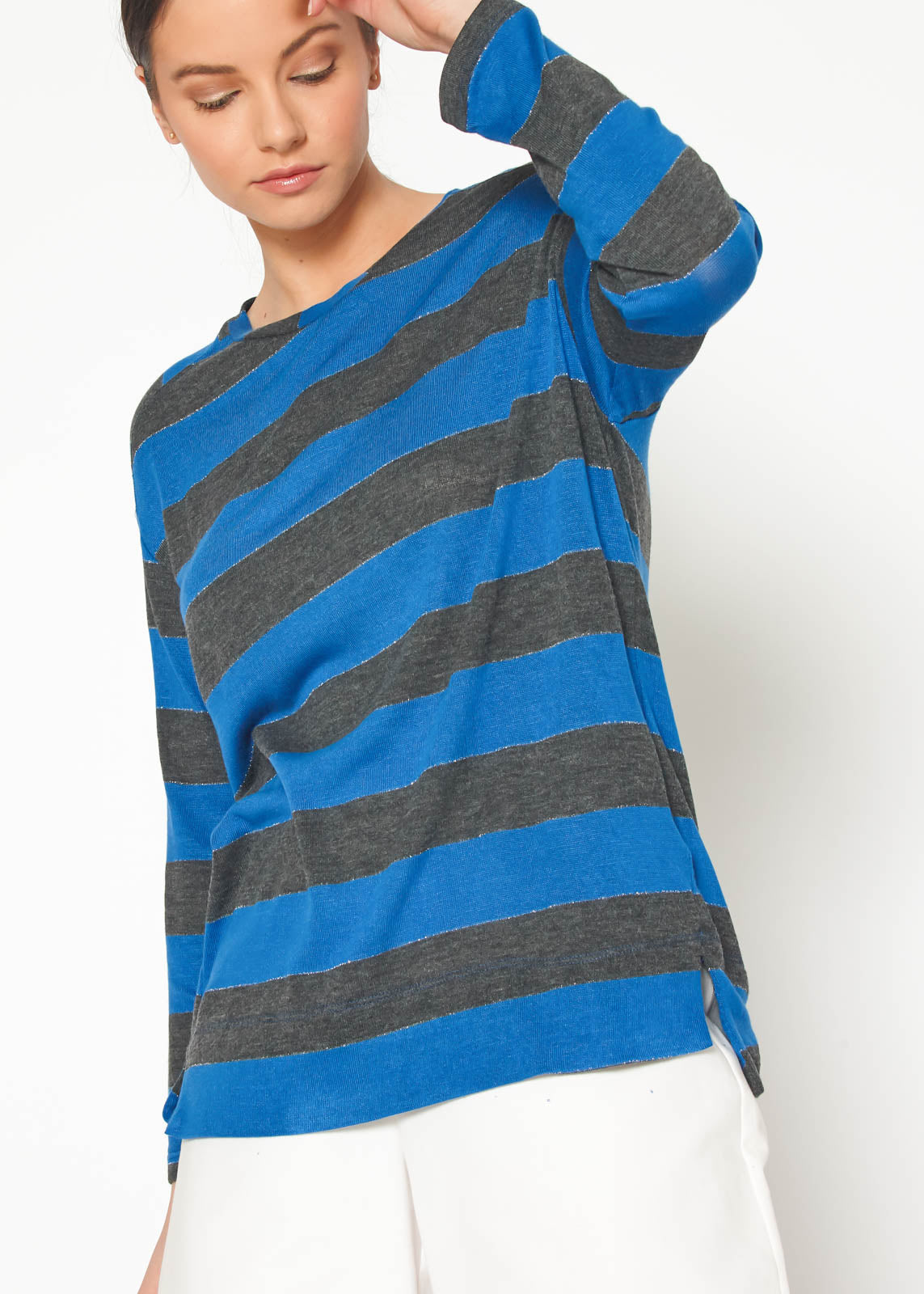 Women's Long Sleeve Crewneck Stripe Tee