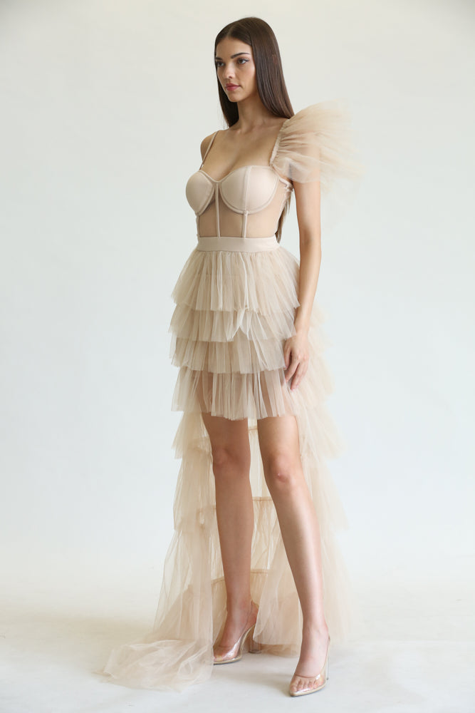 Atiena - Tulle Mesh Fabric Dress