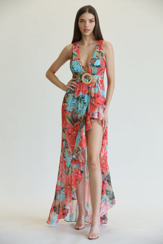 Juli - Tropical Floral Print Dress