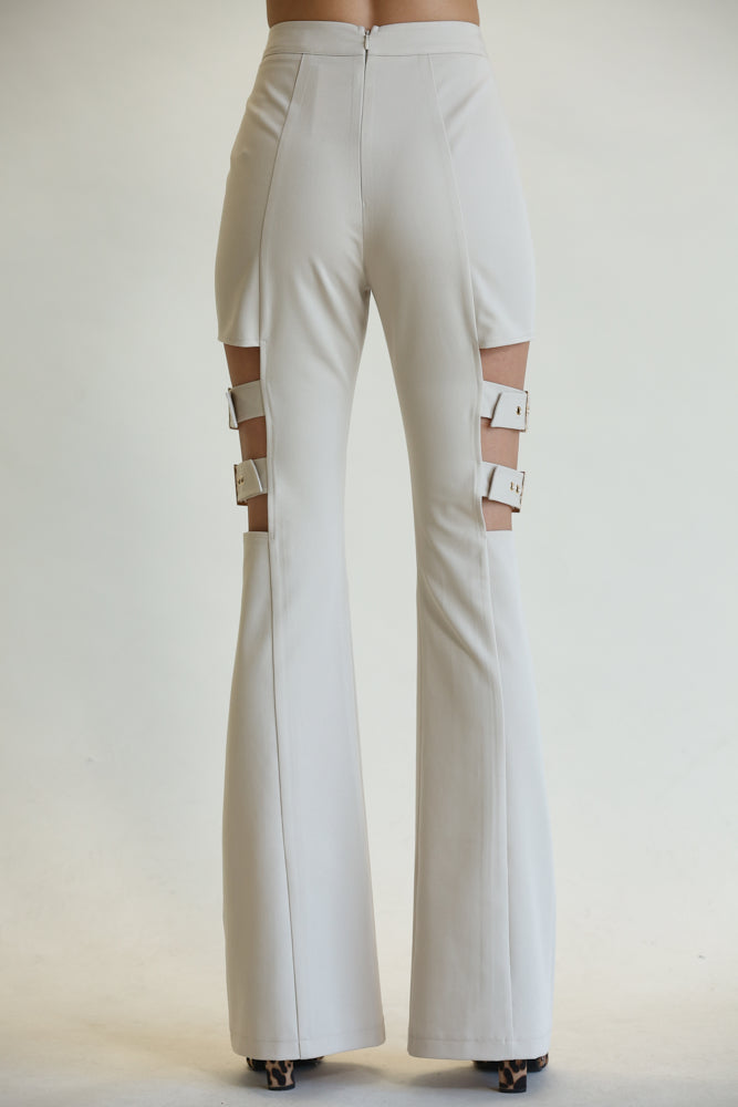 Lola- High Waisted Belted Bell Bottom Pants