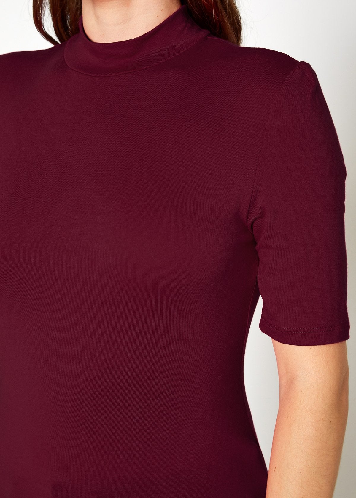 Women's Half Sleeve Turtle Neck Fitted Top