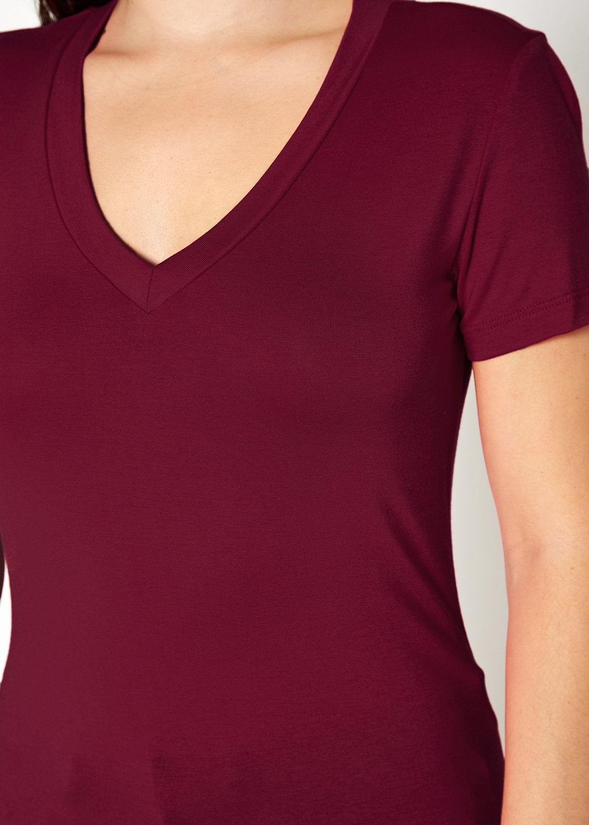 V-neck Short Sleeve Basic Tee