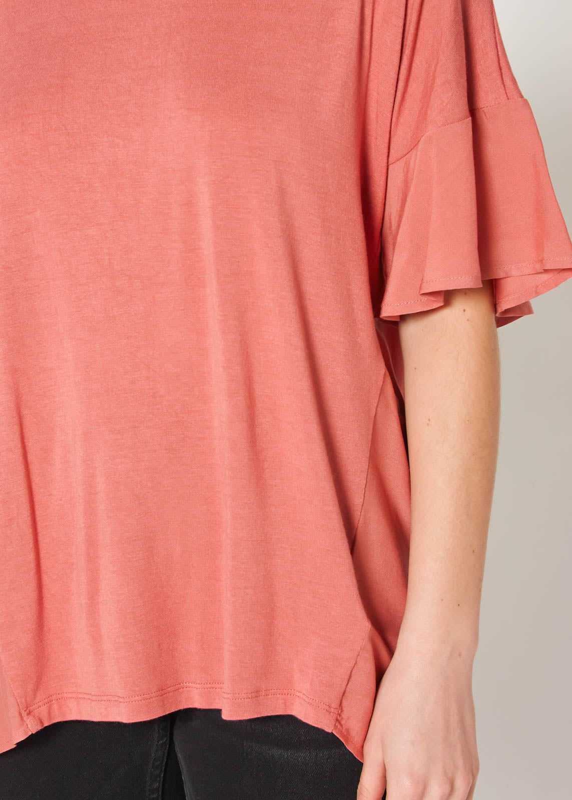 Women's Oversized Basic Tunic Top In Terracotta