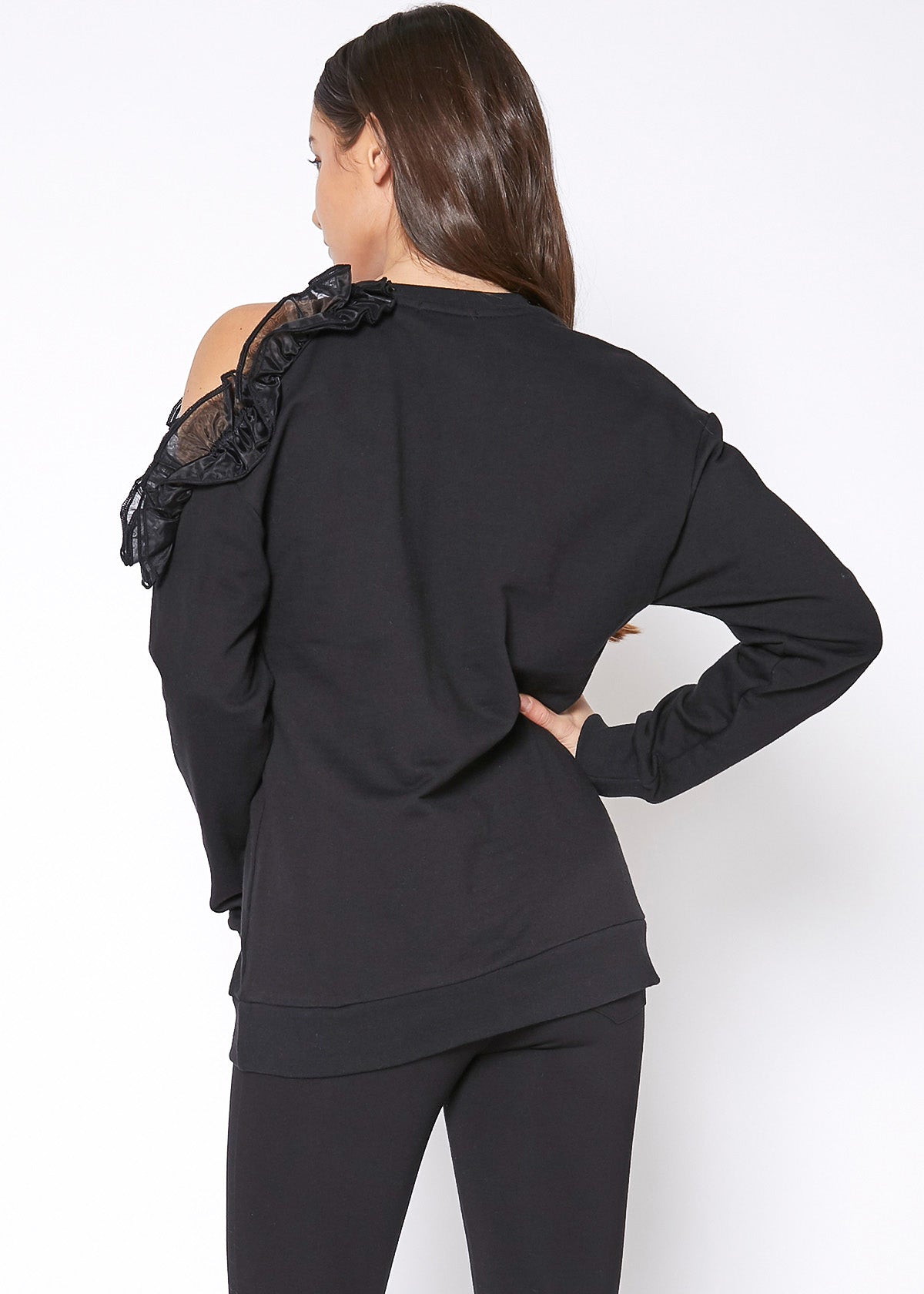 Women's One Shoulder Detail Sweatshirt