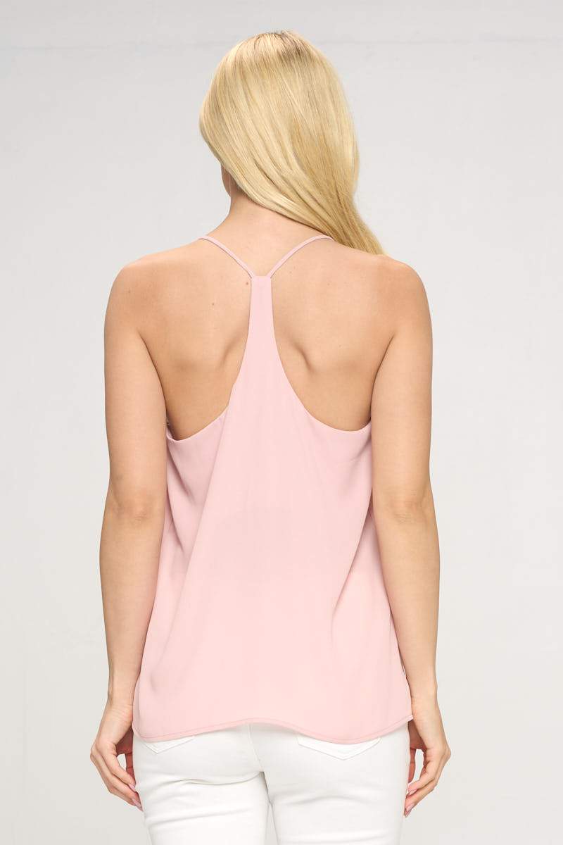 Solid V neck Racerback Top