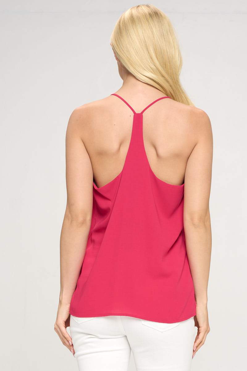 Solid V neck Racerback Top