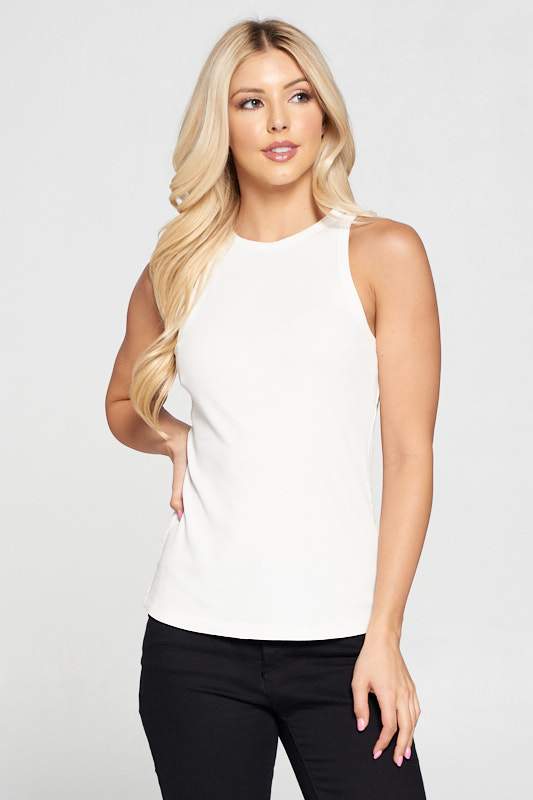 Racer Back Rib Knit Tank Top