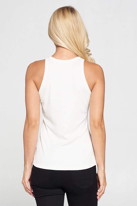 Racer Back Rib Knit Tank Top