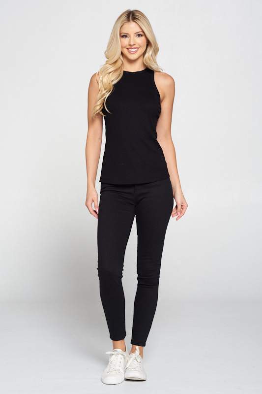 Racer Back Rib Knit Tank Top