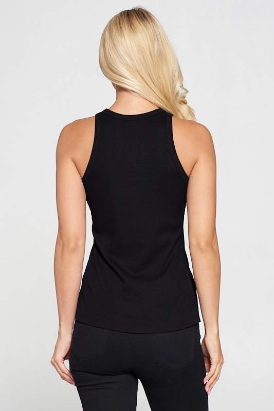 Racer Back Rib Knit Tank Top