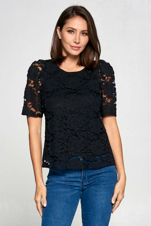 Lace Short Sleeve Top