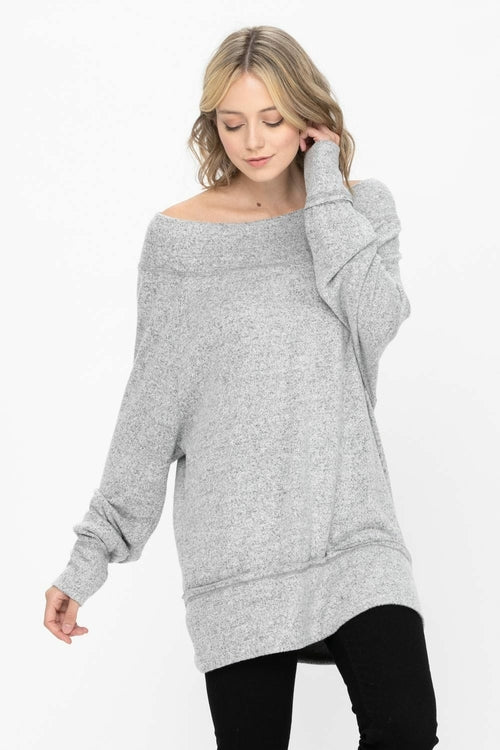 Dolman Sleeve Loose Pullover Sweater Knit Oversized Tunics Top