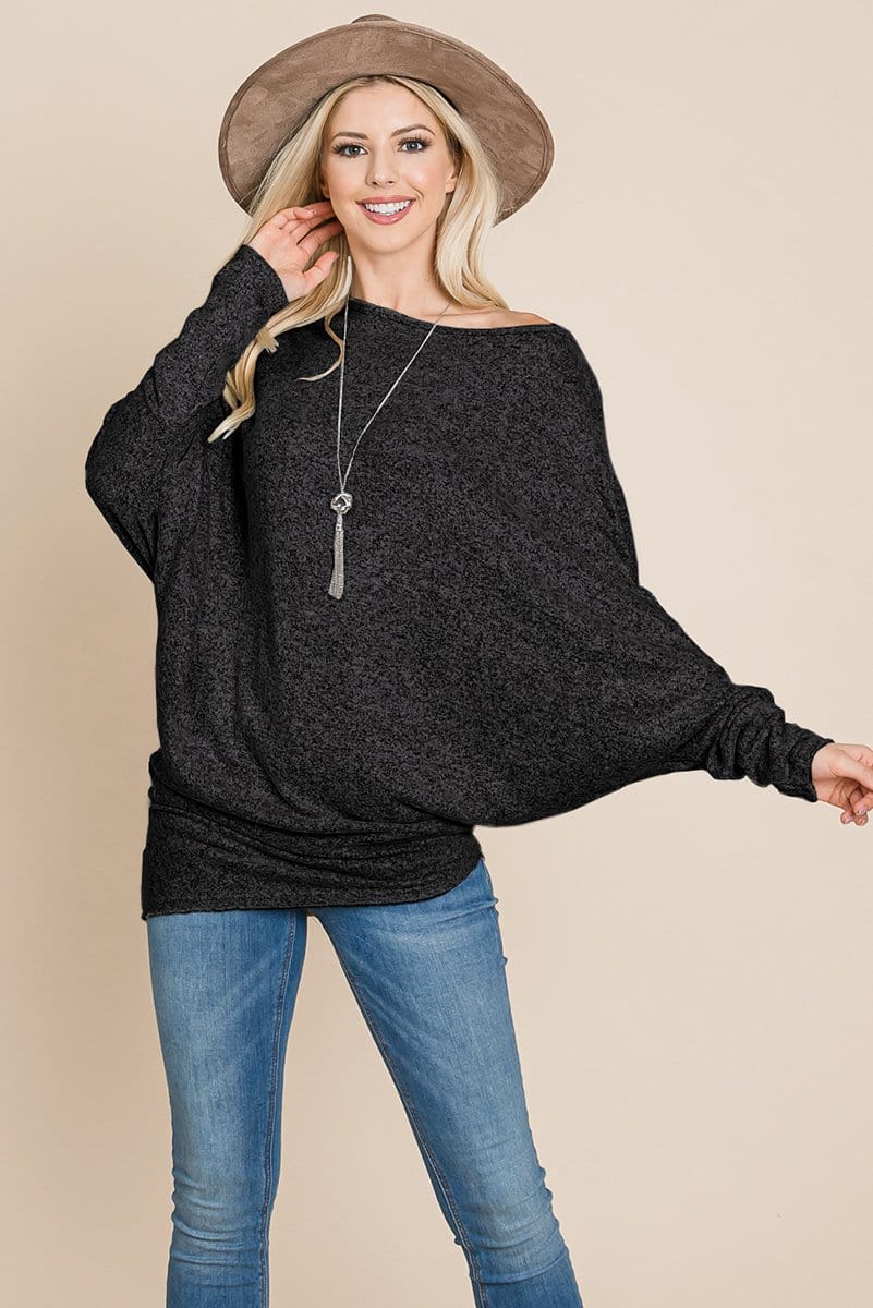 Casual Pullover Dolman Sleeve Knit Top