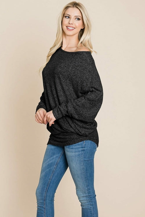 Casual Pullover Dolman Sleeve Knit Top