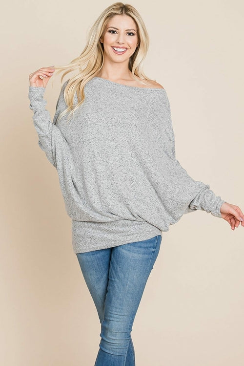 Casual Pullover Dolman Sleeve Knit Top