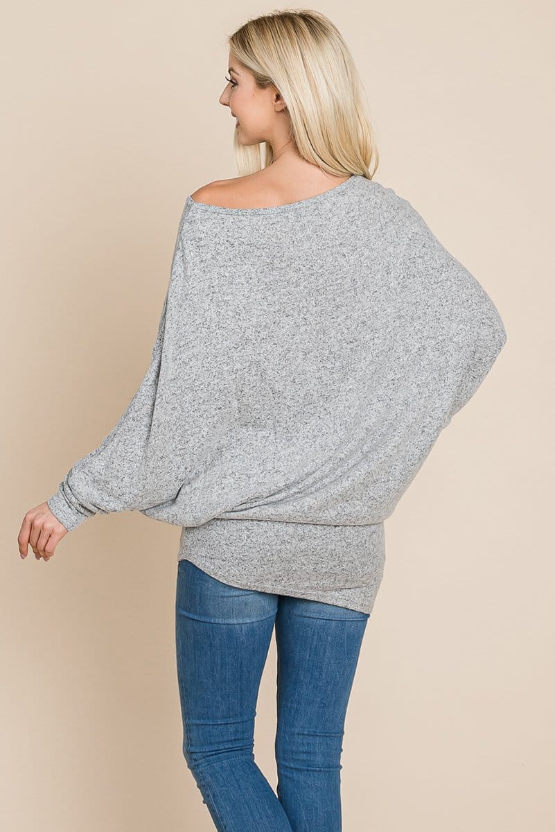 Casual Pullover Dolman Sleeve Knit Top