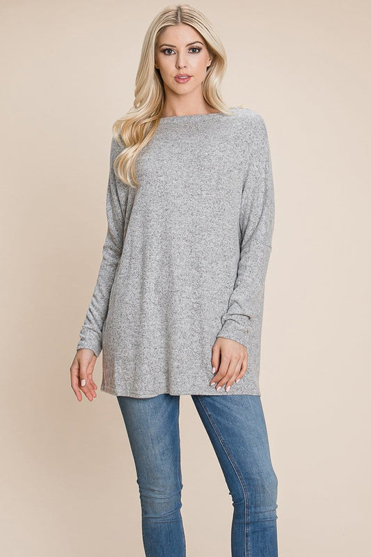 Casual Dolman Pullover Sweater Loose Fit Knit Top