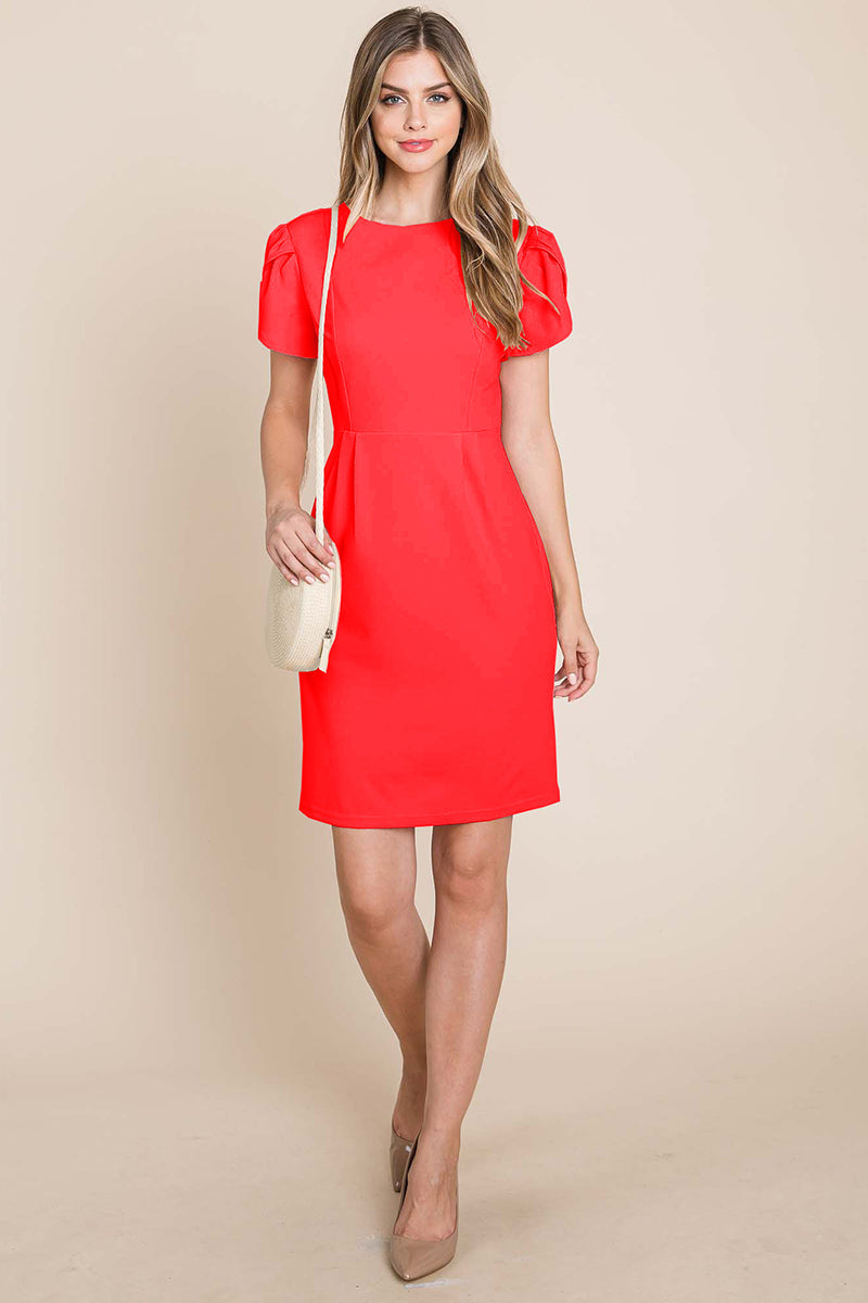 Puff Short Sleeve Bodycon Dress