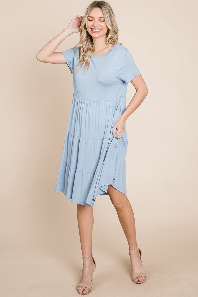 Everyday Knit Tiered Ruffle Hem Dress