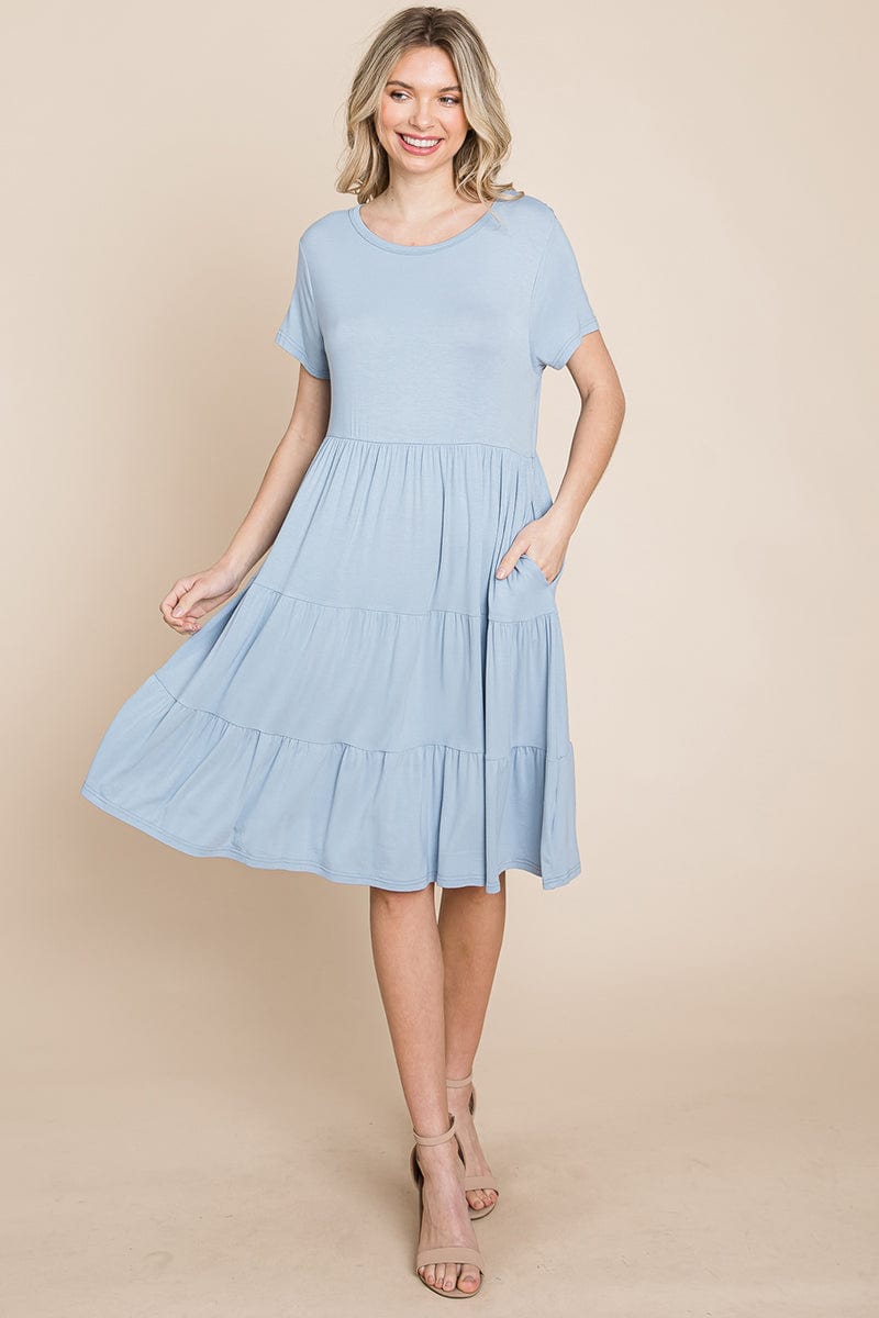 Everyday Knit Tiered Ruffle Hem Dress