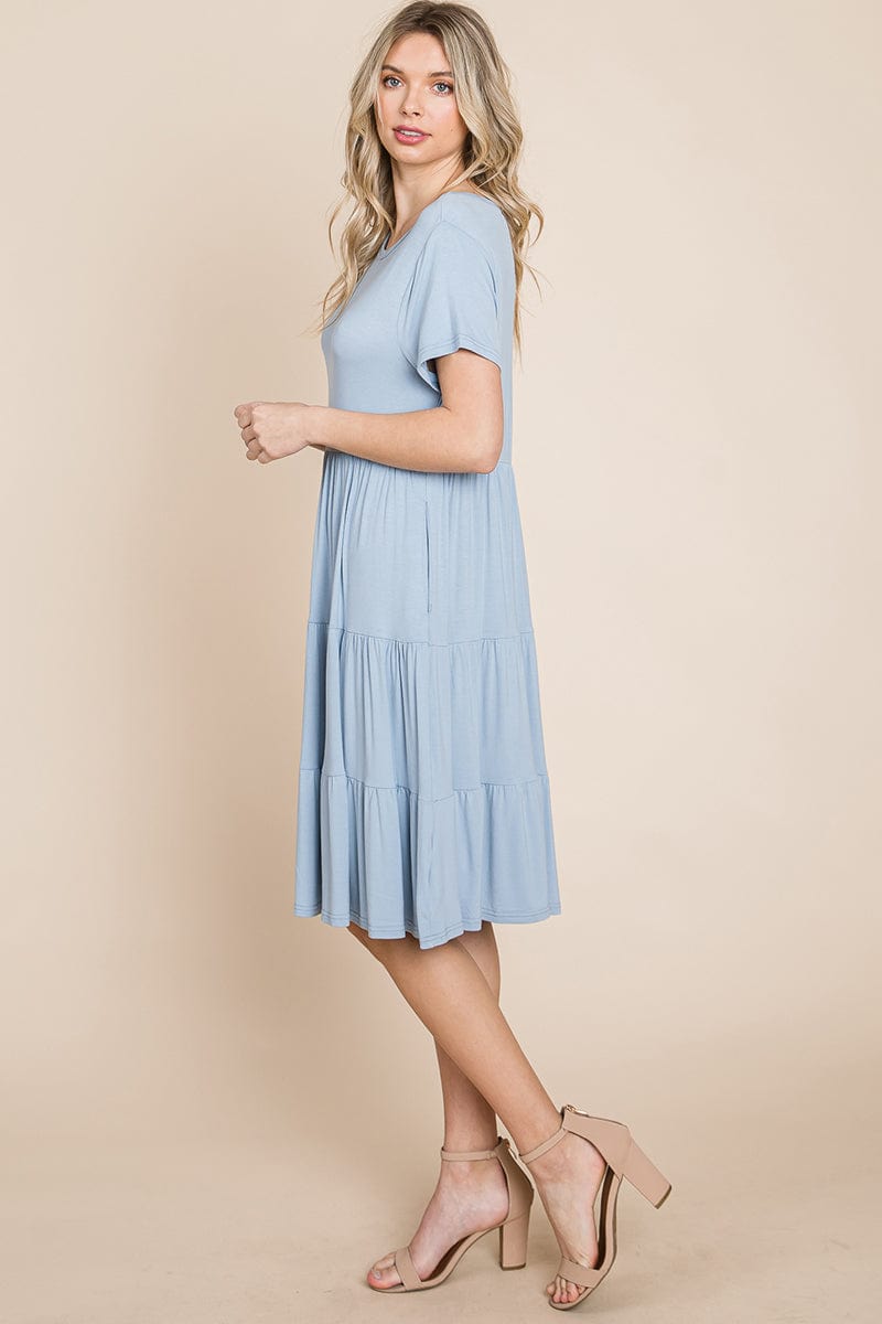 Everyday Knit Tiered Ruffle Hem Dress