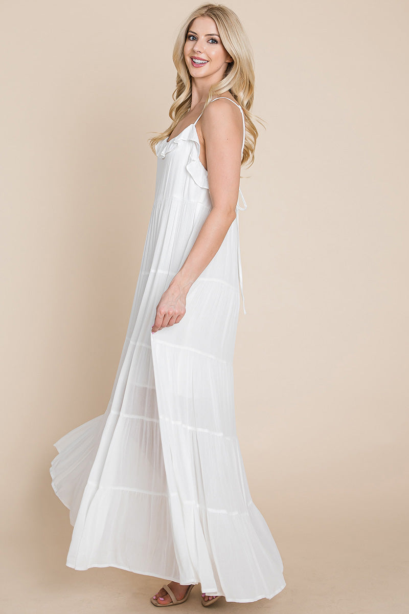 Tiered Tie Strap Cami Maxi Dress