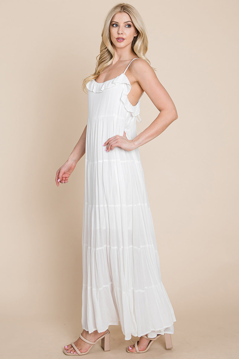 Tiered Tie Strap Cami Maxi Dress