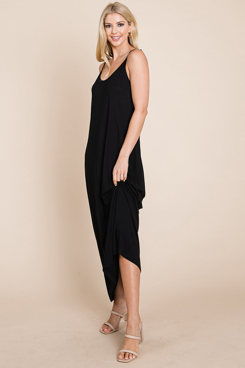 Light Cami Strap Pocketed Jersey Maxi Dress