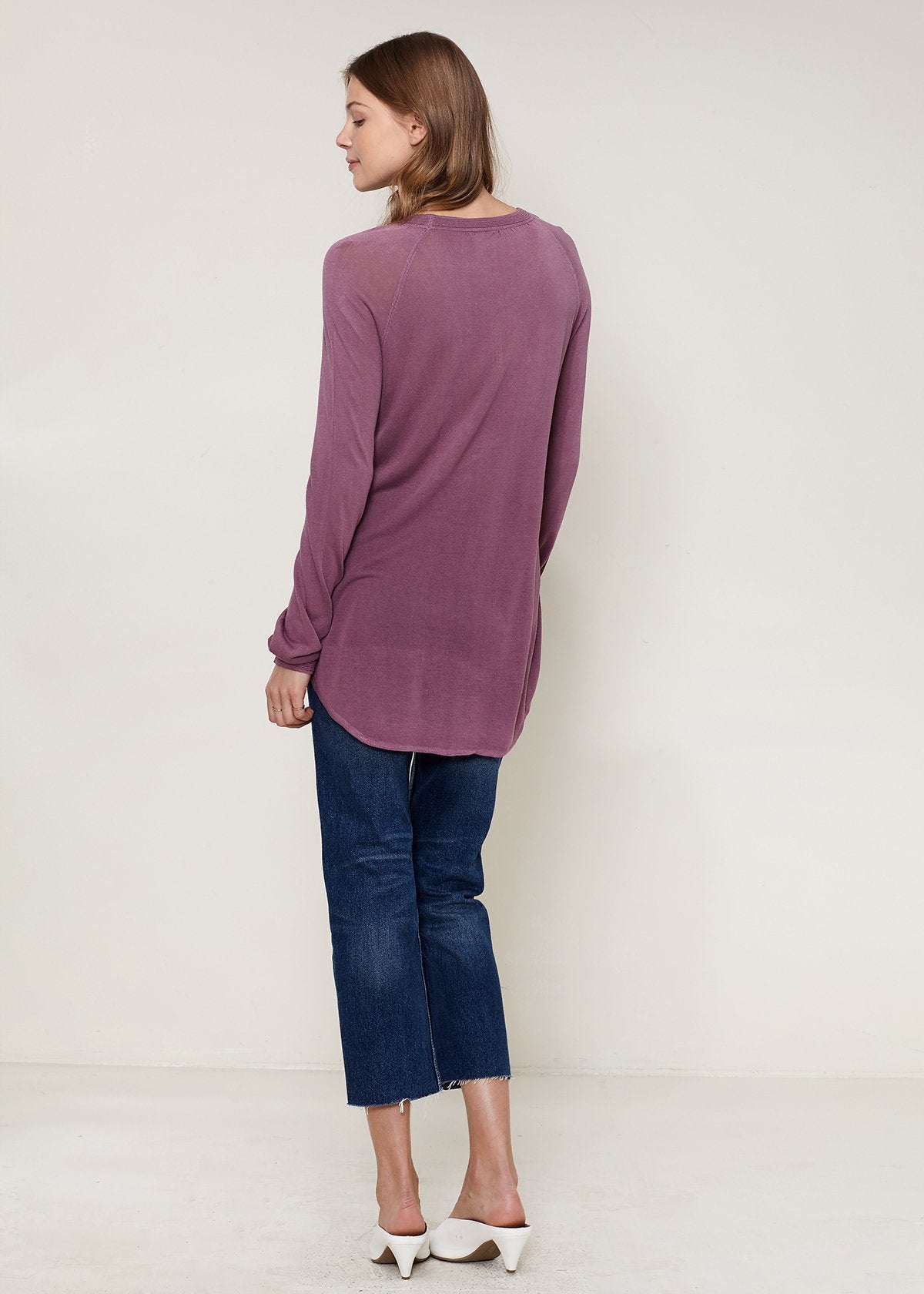 Women's Wrap Hem Sweater In Fig