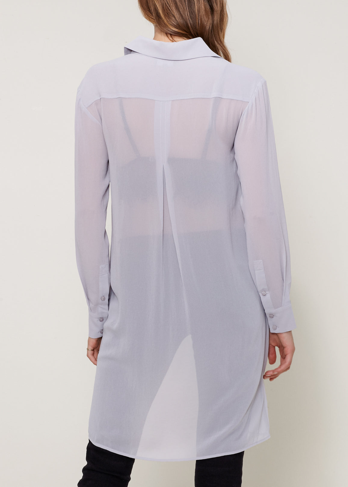 Women's Casual Sheer Hi-Lo Blouse