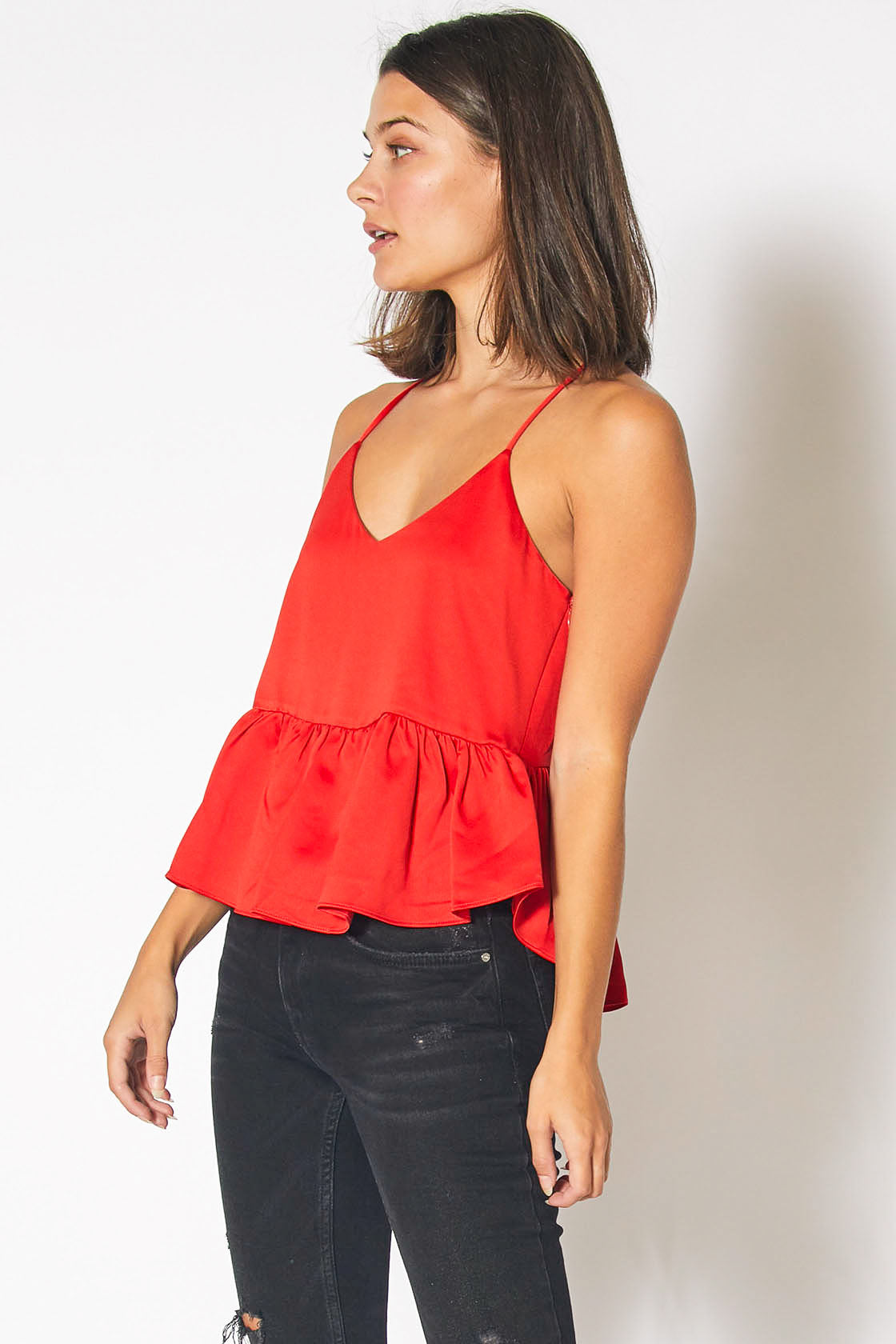 Women's Crop Peplum Camisole