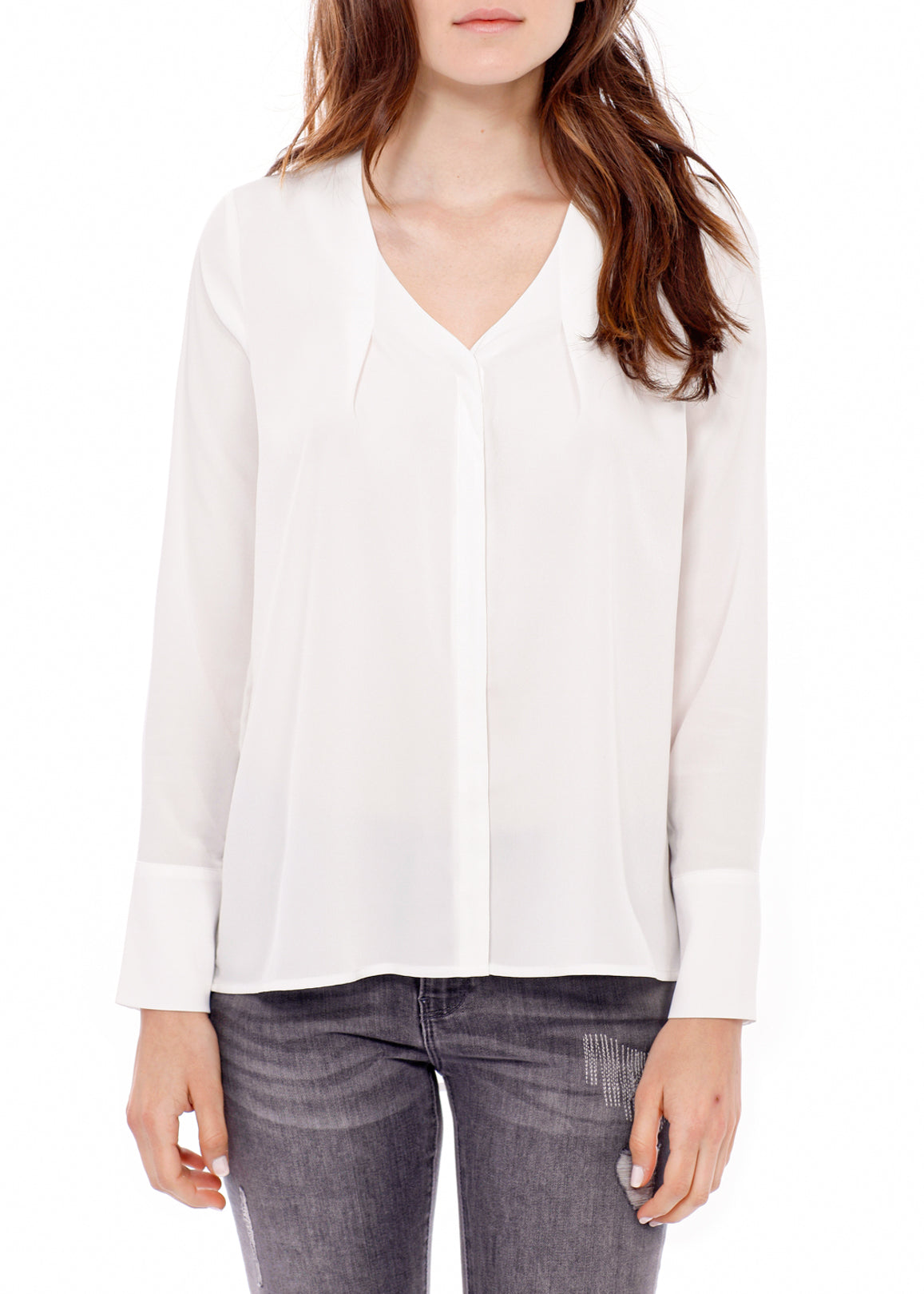 Women's V-neck Basic Blouse